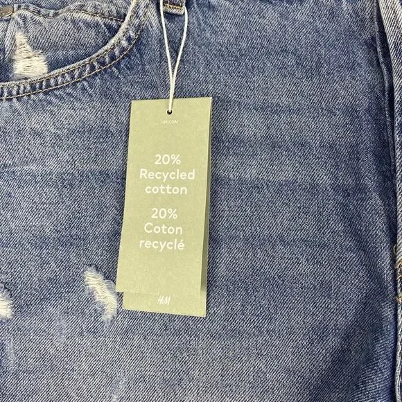 H&M Boyfriend Jeans Womens Size 16 Low Waist Loose Fit Distressed Jeans Casual - Picture 9 of 12